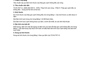 Tiêu chuẩn Việt Nam TCVN 7571-2:2006 (ISO 657-2 : 1989) về thép hình cán nóng - Phần 2: Thép góc cạnh không đều - Kích thước do  Bộ khoa học và công nghệ ban hành