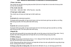 Tiêu chuẩn Việt Nam TCVN 4307:2005 về Than - Phương pháp xác định tỷ lệ dưới cỡ hoặc trên cỡ do Bộ Khoa học và Công nghệ ban hành