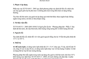 Tiêu chuẩn Việt Nam TCVN 6415-9:2005 (ISO 10545-9:1994) về Gạch gốm ốp lát - Phương pháp thử - Phần 9: Xác định độ bền sốc nhiệt do Bộ Khoa học và Công nghệ ban hành