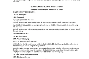 Tiêu chuẩn Việt Nam TCVN 6272:2003/SĐ2:2005 về Quy phạm thiết bị nâng hàng tàu biển do Bộ Khoa học và Công nghệ ban hành