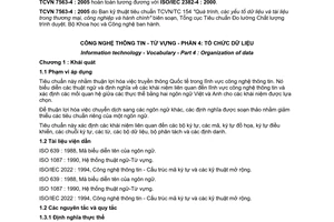 Tiêu chuẩn Việt Nam TCVN 7563-4:2005 (ISO/IEC 2382-4 : 1998) về Công nghệ thông tin - Từ vựng - Phần 4: Tổ chức dữ liệu do Bộ Khoa học và Công nghệ ban hành