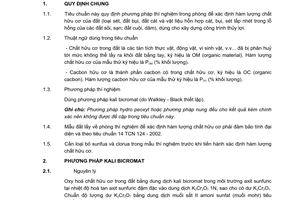 Tiêu chuẩn ngành 14 TCN 148:2005 về đất xây dựng công trình thủy lợi - Phương pháp thí nghiệm trong phòng để xác định hàm lượng chất hữu cơ của đất