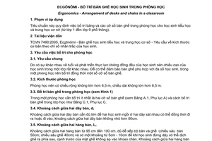 Tiêu chuẩn Việt Nam TCVN 7491:2005 về Ecgônômi - Bố trí bàn ghế học sinh trong phòng học do Bộ Khoa học và Công nghệ ban hành