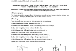 Tiêu chuẩn Việt Nam TCVN 7490:2005 về Ecgônômi - Bàn ghế học sinh tiểu học và trung học cơ sở - Yêu cầu về kích thước cơ bản theo chỉ số nhân trắc học của học sinh do Bộ Khoa học và Công nghệ ban hành