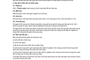 Tiêu chuẩn Việt Nam TCVN 6415-2:2005 (ISO 10545-2:1995) về Gạch gốm ốp lát - Phương pháp thử - Phần 2: Xác định kích thước và chất lượng bề mặt do Bộ Khoa học và Công nghệ ban hành