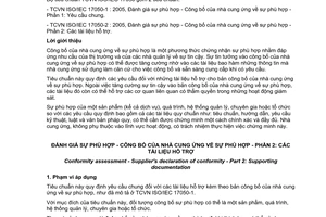Tiêu chuẩn Việt Nam TCVN ISO/IEC 17050-2:2005 (ISO/IEC 17050-2 : 2004) về Đánh giá sự phù hợp - Công bố của nhà cung ứng về sự phù hợp - Phần 2: Các tài liệu hỗ trợ