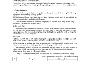 Tiêu chuẩn Việt Nam TCVN 5939:2005 về chất lượng không khí - tiêu chuẩn khí thải công nghiệp đối với bụi và các chất vô cơ do Bộ Khoa học và Công nghệ ban hành