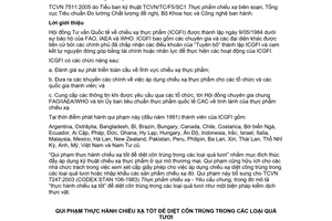 Tiêu chuẩn Việt Nam TCVN 7511:2005 (ICGFI No 7, có sửa đổi) về qui phạm thực hành chiếu xạ tốt để diệt côn trùng trong các loại quả tươi do Bộ Khoa học và Công nghệ ban hành