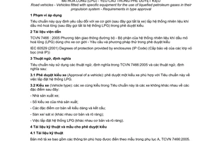Tiêu chuẩn Việt Nam TCVN7467:2005 về phương tiện giao thông đường bộ - Xe cơ giới lắp hệ thống nhiên liệu khí dầu mỏ hóa lỏng  (LPG) - Yêu cầu trong phê duyệt kiểu do Bộ Khoa học và Công nghệ ban hành