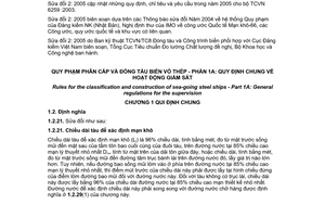 Tiêu chuẩn quốc gia TCVN 6259-1A:2003/SĐ 2:2005 về Quy phạm phân cấp và đóng tàu biển vỏ thép - Phần 1A: Quy định chung về hoạt động giám sát