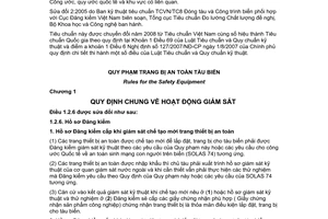 Tiêu chuẩn quốc gia TCVN 6278:2003/SĐ2:2005 về Quy phạm trang bị an toàn tàu biển