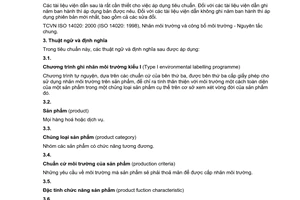 Tiêu chuẩn Việt Nam TCVN ISO 14024:2005 (ISO 14024: 1999) về Nhãn môi trường và công bố môi trường - Ghi nhãn môi trường kiểu 1 - Nguyên tắc và thủ tục