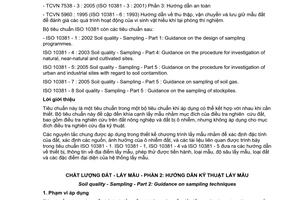 Tiêu chuẩn Việt Nam TCVN 7538-2:2005 (ISO 10381 - 2 : 2002) về Chất lượng đất - Lấy mẫu - Phần 2: Hướng dẫn kỹ thuật lấy mẫu do Bộ Khoa học và Công nghệ ban hành
