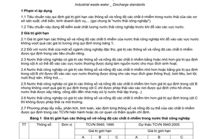 Tiêu chuẩn Việt Nam TCVN 5945:2005 về nước thải công nghiệp - Tiêu chuẩn thải