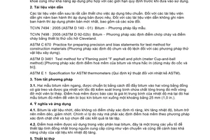 Tiêu chuẩn Việt Nam TCVN 7497:2005 (ASTM D 36 - 00) về Bitum - Phương pháp xác định điểm hoá mềm (dụng cụ vòng-và-bi) do Bộ Khoa học và Công nghệ ban hành