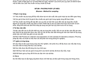Tiêu chuẩn Việt Nam TCVN 7494:2005 (ASTM D 140 - 01)
về Bitum - Phương pháp lấy mẫu do Bộ Khoa học và Công nghệ ban hành