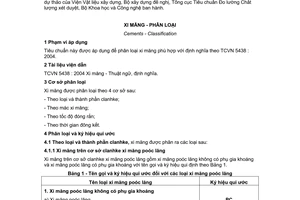 Tiêu chuẩn Việt Nam TCVN 5439:2004 về Xi măng - Phân loại do Bộ Khoa học và Công nghệ ban hành