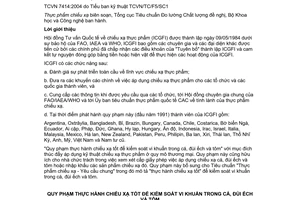 Tiêu chuẩn Việt Nam TCVN 7414:2004 về qui phạm thực hành chiếu xạ tốt để kiểm soát vi khuẩn trong cá, đùi ếch và tôm do Bộ Khoa học và Công nghệ ban hành