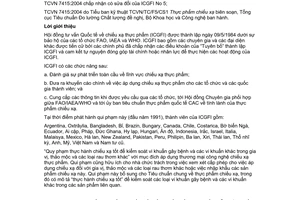 Tiêu chuẩn Việt Nam TCVN 7415:2004 về qui phạm thực hành chiếu xạ tốt để kiểm soát các vi khuẩn gây bệnh và các vi khuẩn khác trong gia vị, thảo mộc và các loại rau thơm do Bộ Khoa học và Công nghệ ban hành