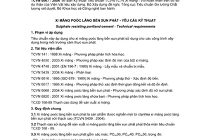 Tiêu chuẩn Việt Nam TCVN 6067:2004 về Xi măng poóc lăng bền sunphat - Yêu cầu kỹ thuật do Bộ Khoa học và Công nghệ ban hành