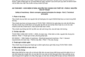 Tiêu chuẩn quốc gia TCVN 7383-2:2004 (ISO 12100-2 : 2003) về An toàn máy - Khái niệm cơ bản, nguyên tắc chung cho thiết kế - Phần 2: Nguyên tắc kỹ thuật