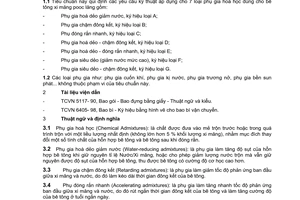 Tiêu chuẩn xây dựng Việt Nam TCXDVN 325:2004 về phụ gia hoá học cho bê tông do Bộ Xây dựng ban hành