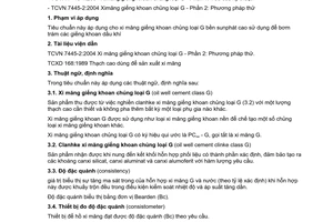 Tiêu chuẩn quốc gia TCVN 7445-1:2004 về Xi măng giếng khoan chủng loại G - Phần 1: Yêu cầu kỹ thuật