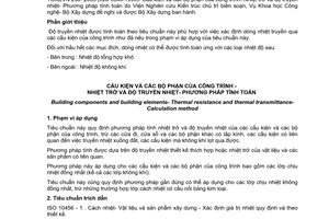 Tiêu chuẩn xây dựng Việt Nam TCXDVN 298:2003 về Cấu kiện và các bộ phận của công trình - nhiệt trở và độ truyền nhiệt - Phương pháp tính toán