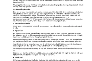 Tiêu chuẩn Việt Nam TCVN 6195:1996 (ISO 10359/1:1992 (E)) về chất lượng nước - Xác định florua - Phương pháp dò điện hoá đối với nước sinh hoạt và nước bị ô nhiễm nhẹ