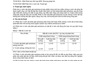 Tiêu chuẩn Việt Nam TCVN 6168:1996 về phân bón vi sinh vật giải xenluloza
