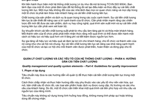 Tiêu chuẩn Việt Nam TCVN ISO 9004-4:1996 (ISO 9004-4 : 1993) về Quản lý chất lượng và các yếu tố của hệ thống chất lượng - Phần 4: Hướng dẫn cải tiến chất lượng do Bộ Khoa học Công nghệ và Môi trường ban hành