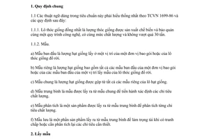 Tiêu chuẩn Việt Nam TCVN 1700:1986 về hạt giống lúa nước - phương pháp thử do Bộ Khoa học và Công nghệ ban hành