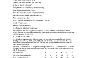 Tiêu chuẩn quốc gia TCVN 4053:1985 về Đất trồng trọt – Phương pháp xác định tổng số kali