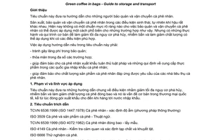Tiêu chuẩn Việt Nam TCVN 6602:2000 (ISO 8455:1986) về cà phê nhân đóng bao - hướng dẫn bảo quản và vận chuyển do Bộ Khoa học Công nghệ và Môi trường ban hành