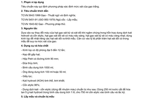 Tiêu chuẩn Việt Nam TCVN 5645:2000 về gạo trắng - xác định mức xát do Bộ Khoa học Công nghệ và Môi trường ban hành