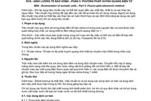 Tiêu chuẩn Việt Nam TCVN 6686-3:2000 (ISO 13366-3 : 1997) về sữa - Định lượng tế bào xôma - Phần 3 - Phương pháp huỳnh quang điện tử do Bộ Khoa học Công nghệ và Môi trường ban hành