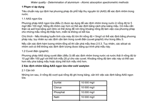 Tiêu chuẩn Việt Nam TCVN 6657:2000 (ISO 12020 : 1997) về chất lượng nước - Xác định nhôm - Phương pháp đo phổ hấp thụ nguyên tử do Bộ Khoa học Công nghệ và Môi trường ban hành