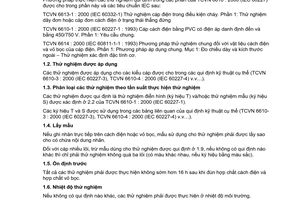 Tiêu chuẩn Việt Nam TCVN 6610-2:2000 (IEC 60227 – 2 : 1997) về Cáp cách điện bằng polyvinyl clorua có điện áp danh điện đến và bằng 450/750V - Phần 2: Phương pháp thử nghiệm