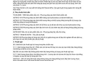 Tiêu chuẩn Việt Nam TCVN 6593:2000 (ASTM D 381 – 94) về Nhiên liệu lỏng - Xác định hàm lượng nhựa thực tế - Phương pháp bay hơi