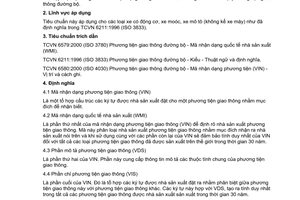 Tiêu chuẩn Việt Nam TCVN 6578:2000 (ISO 3779:1977) về phương tiện giao thông đường bộ - mã nhận dạng phương tiện giao thông (VIN) - nội dung và cấu trúc do Bộ Khoa học Công nghệ và Môi trường ban hành