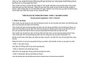 Tiêu chuẩn quốc gia TCVN 6697-1:2000 (IEC 268-1 : 1988) về Thiết bị của hệ thống âm thanh - Phần 1: Quy định chung