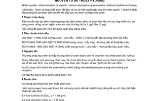 Tiêu chuẩn Việt Nam TCVN 6626:2000 (ISO 11969 : 1996) về chất lượng nước - Xác định asen - Phương pháp đo phổ hấp thụ nguyên tử (kỹ thuật hydrua) do Bộ Khoa học Công nghệ và Môi trường ban hành