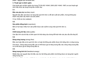 Tiêu chuẩn Việt Nam TCVN ISO 14041:2000 (ISO 14041:1998) về quản lý môi trường - Đánh giá chu trình sống của sản phẩm - Xác định mục tiêu, phạm vi và phân tích kiểm kê do Bộ Khoa học Công nghệ và Môi trường ban hành