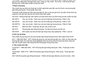 Tiêu chuẩn Việt Nam TCVN 6528:1999 (ISO 612 : 1978) về phương tiện giao thông đường bộ - kích thước phương tiện có động cơ và phương tiện được kéo - thuật ngữ và định nghĩa do Bộ Khoa học Công nghệ và Môi trường ban hành