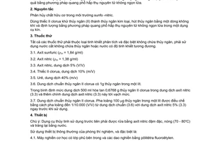 Tiêu chuẩn Việt Nam TCVN 6542:1999 (ISO 6637 : 1984 và NF V05 - 123) về rau, quả và các sản phẩm từ rau quả - xác định hàm lượng thủy ngân - phương pháp quang phổ hấp thụ nguyên tử không ngọn lửa do Bộ Khoa học Công nghệ và Môi trường ban hành