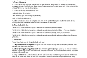 Tiêu chuẩn Việt Nam TCVN 6486:1999 về Khí dầu mỏ hoá lỏng (LPG) - Tồn chứa dưới áp suất - Yêu cầu vị trí, thiết kế, dung lượng và lắp đặt do Bộ Khoa học Công nghệ và Môi trường ban hành