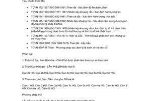 Tiêu chuẩn Việt Nam TCVN 1790:1999 về than Hòn Gai - Cẩm Phả - yêu cầu kỹ thuật