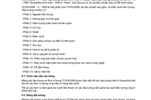 Tiêu chuẩn Việt Nam TCVN 6398-4:1999 về Đại lượng và đơn vị - Phần 4: Nhiệt