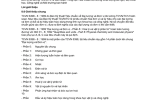 Tiêu chuẩn Việt Nam TCVN 6398-8:1999 về Đại lượng và đơn vị - Phần 8: Hoá lý và vật lý phân tử do Bộ Khoa học Công nghệ và Môi trường ban hành