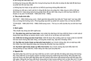 Tiêu chuẩn Việt Nam TCVN 6489:1999 về chất lượng nước - Đánh giá khả năng phân hủy sinh học hiếu khí "hoàn toàn" của các chất hữu cơ trong môi trường nước - Phương pháp dựa trên sự phân tích cacbon dioxit được giải phóng